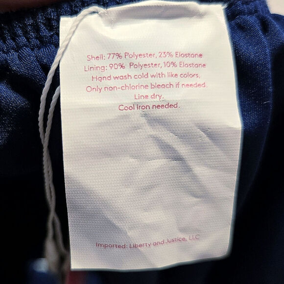 LIBERTY & JUSTICE Toniah Navy Ruffle Adjustable Strap Bikini Top Size SMALL - Picture 4 of 7